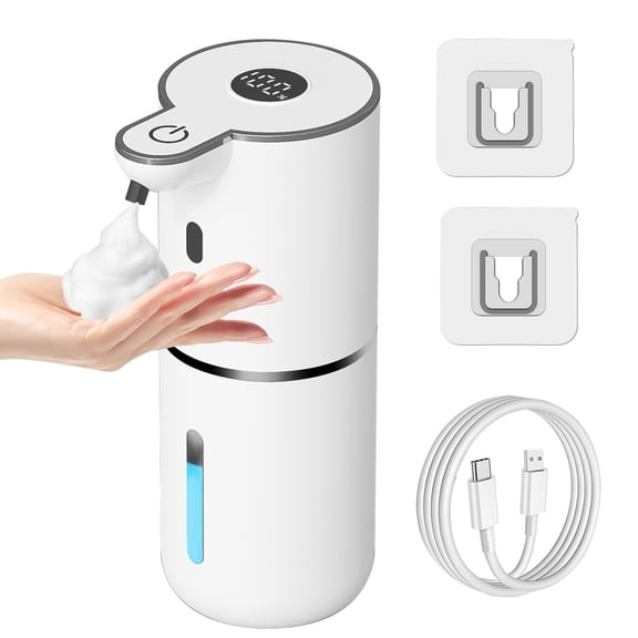 Automatic Liquid Soap Dispenser Touchless, USB Rechargeable Smart Hand Soap Dispenser, 6-Level Adjustable, 12.8oz/380mL Wall Mount for Bathroom Kitchen Dish Soap