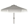 thumbnail image 2 of Safavieh Milan 9' Market Crank Fringe Tilt Patio Umbrella, Grey/White, 2 of 7