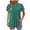 Green, variant on Womens Tunic Tops to Wear with Leggings Ruched Loose Notch V Neck Layered Ruffle Short Sleeve Summer Shirts Blouse