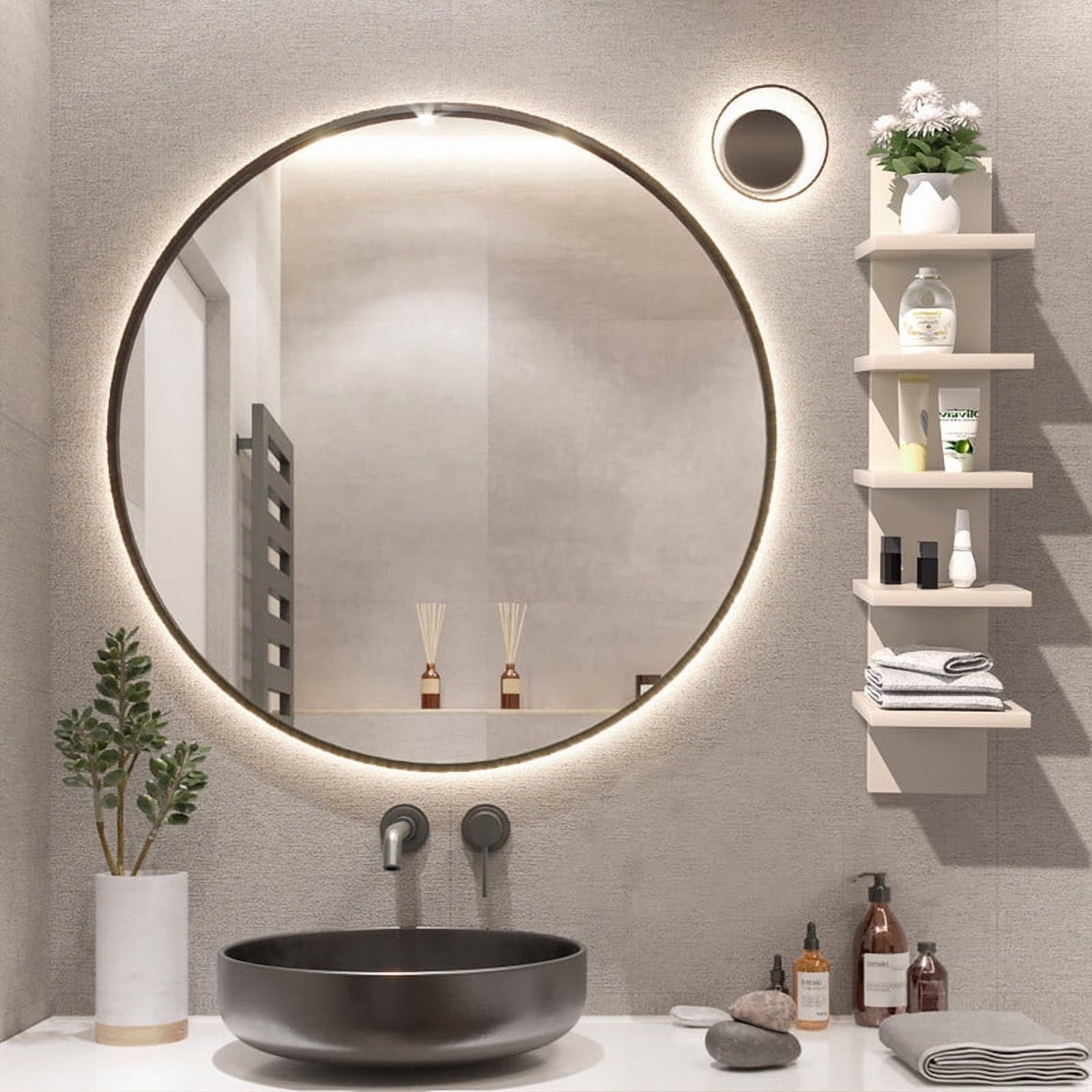 5 Tier Wall Shelf Unit,Bedroom Shelves, Multifunctional Display Floating Shelf, Bedroom and Home Decor Organizer