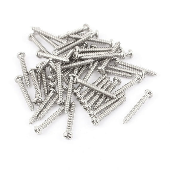 Uxcell M2 x 15mm Stainless Steel Round Head Self Tapping Screws Bolts (50-pack)