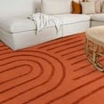 thumbnail image 6 of SUNDEREY Modern Rainbow Area Rug,5'x8' Washable Bedroom Rugs,Boho Terracotta Woven Floor Carpet With Tassel, Modern Farmhouse Tufted Rug For Living Dining Room Kitchen Entryway Bathroom,Red, 6 of 7