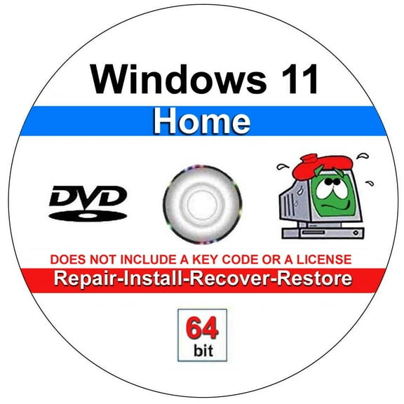 Computer Werx Windows 11 Home 64 Bit Repair, Recover, Restore & Reinstall DVD Software