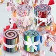 thumbnail image 3 of MesaSe 36 Pieces Jelly Fabric Roll 2.5 Inch Roll up Fabric Quilting Strips Floral Printed Craft Fabric Bundle Precut Patchwork with Assorted Patterns  Pure Color, 3 of 13