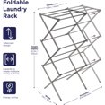 thumbnail image 2 of 3 Tier Expandable Collapsing Foldable Laundry Rack for Air Drying Clothing, Space Saving Heavy Duty Lightweight Metal Drying Rack(Silver), 2 of 4
