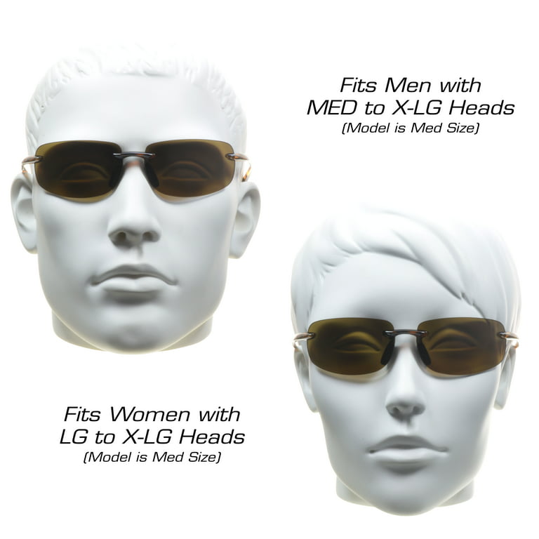 proSPORT Sunglasses POLARIZED Bifocal Rimless Wrap Around Sunglass Brown  Men Women 