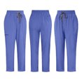thumbnail image 5 of JULMCOMO Scrubs for Women Set Notch Neck Solid Casual Medical Work Nurse Scrubs Short Sleeve Hospital Easy Care Uniforms with Multi Pockets Sky Blue S, 5 of 6