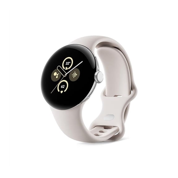 Pre-Owned Google Pixel Watch 2 Polished Silver Aluminum Case - Bay Active Band - LTE