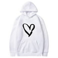 thumbnail image 4 of BLTIBY Valentine's Day Sweatshirt for Women Hooded Spring Autumn Funny Love Heart Graphic Valentines Shirt Casual Valentines Round Neck Long Sleeve Pullover Tops 2025 White XL, 4 of 5