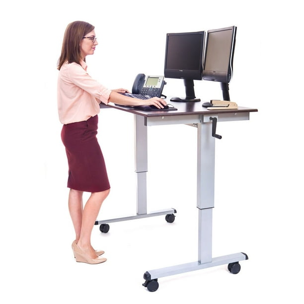 Terwilliger Crank Height Adjustable Standing Desk Overall Dimensions With Casters 48 W X 29 5 D 32 6 To H Range Between 26 51 Yes Com Terwilliger Crank Height Adjustable, Height Adjustable Standing Desk Dimensions