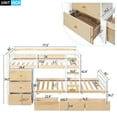 thumbnail image 4 of Harper & Bright Designs Twin Over Twin Bunk Bed with 6 Storage Drawers and Ladder, Solid Wood Space Saving Low Bunk Bed Frame for Kids Teens Bedroom Dorm, Natural, 4 of 13