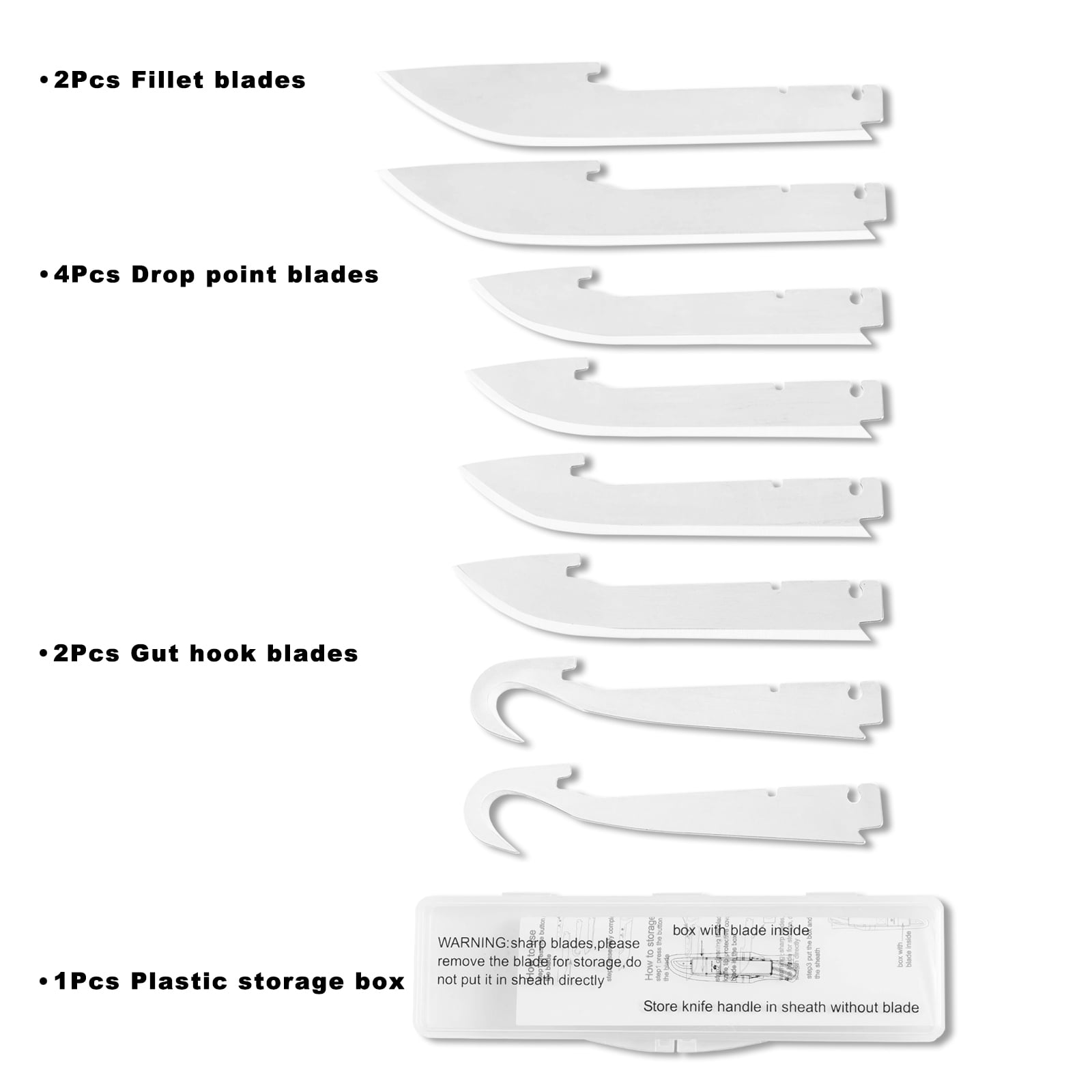 Mossy Oak 13 Pieces Replaceable Blades Knives,4.75 inches Folding Knife Set,with LED Light