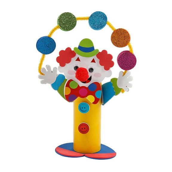 Fun Express 6 1/2" x 8 1/2" Multicolor Juggling Clown Craft Roll Craft Kit - Makes 12