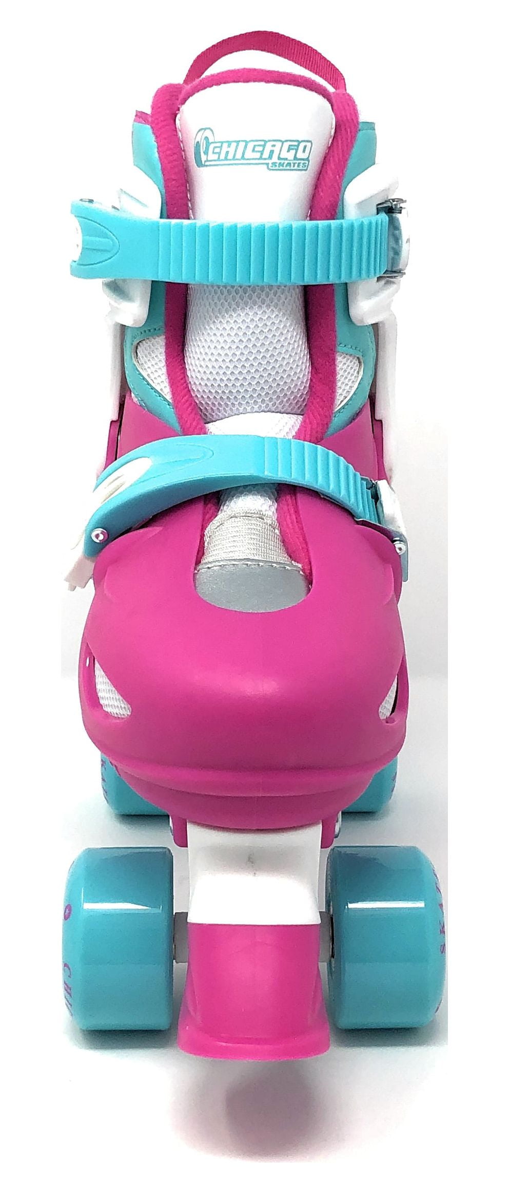 Chicago Skates Adjustable Girls Quad Roller Skate - Pink/White - Size Medium (1-4)