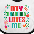 thumbnail image 4 of Inktastic My Grandma Loves Me Girls Girls Baby Bib, 4 of 4