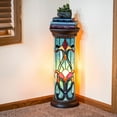 thumbnail image 5 of River of Goods  Stained Glass 26.5-inch Tiffany-style Baroque Swirls Lit Pedestal, 5 of 9