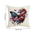 thumbnail image 3 of Horivan Patriotic Linen Pillow Covers Reversible Star Stripe Design, Hidden Zipper, Machine Washable for Sofa Bedroom Home Decor, Independence Day Celebration Pillowcase, 3 of 6