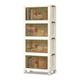 thumbnail image 1 of 4 Tier Stackable Storage Shelf, Extra Large Collapsible Closet Organizer Transparent Storage Boxes with Wheels for Home, Kitchen, Bedroom, Closet, 1 of 7