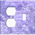thumbnail image 4 of Metal Light Switch Plate Outlet Cover (Purple Leaf Letter Damask LET008), 4 of 13