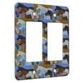 thumbnail image 1 of KuzmarK™ 2 Gang Rocker Wall Plate - Four American Quarter Horses Horse Pattern Art by Denise Every, 1 of 1