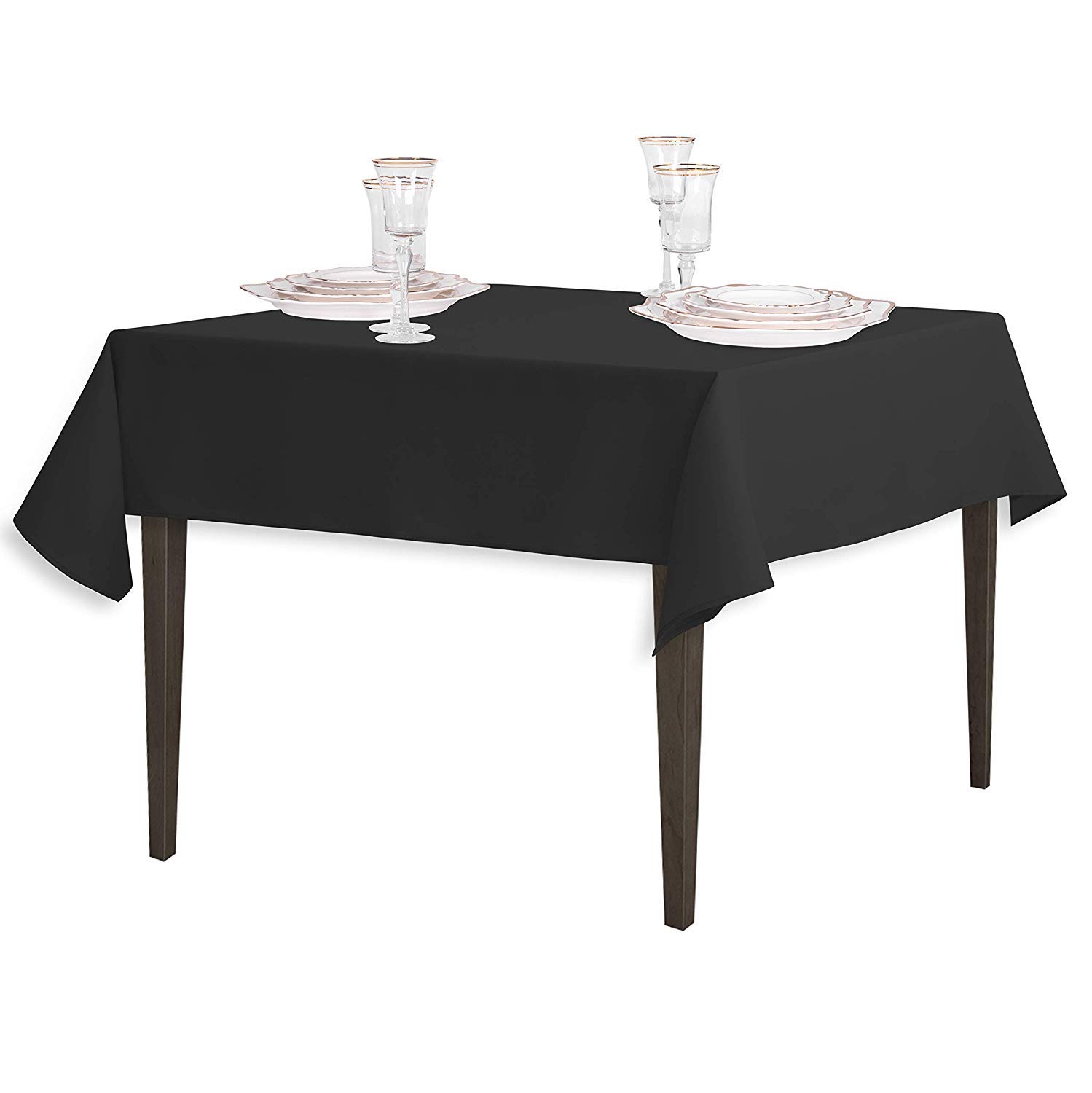 AK Trading Co. Polyester Square Tablecloth, 54 x 54 Inches, Black photo 8