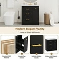 thumbnail image 5 of 30" Bathroom Vanity with Ceramic Sink Combo, Modern Solid Wood Bathroom Sink Cabinet with 2 Drawers and 1 Double-Layer Drawer, Freestanding Bathroom Vanities, Soft Closing, Black, 5 of 9