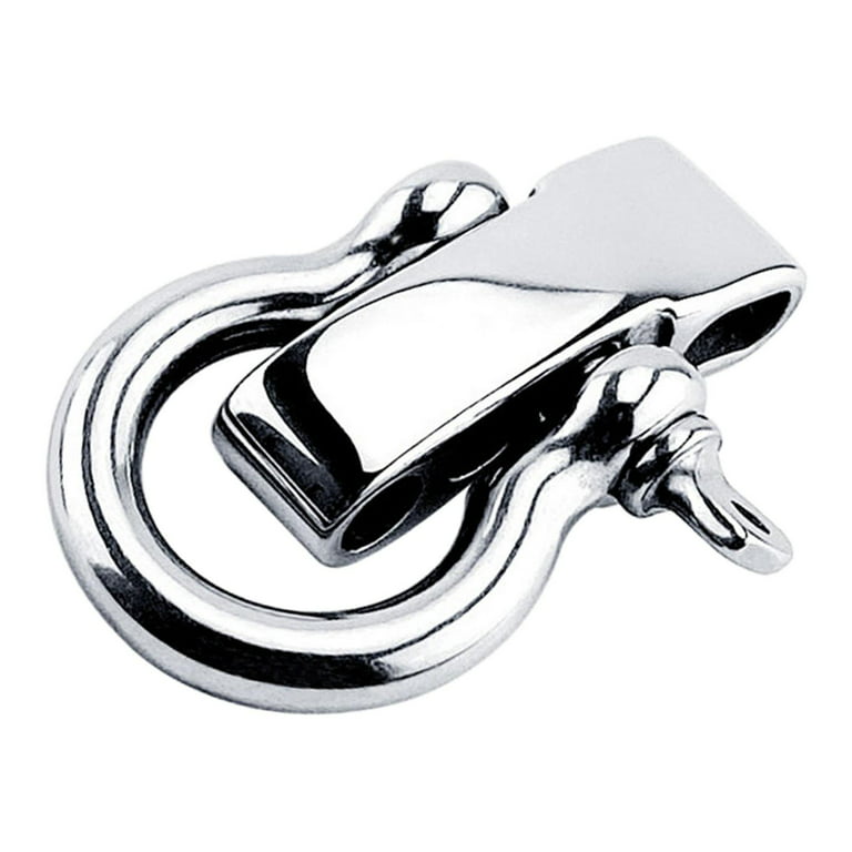 1 pcs Stainless Steel Carabiner D Bow Shackle Fob Key Ring Keychain Hook  Screw Joint Connector