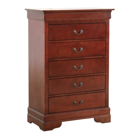 Glory Furniture Louis Phillipe Chest in Cherry Color