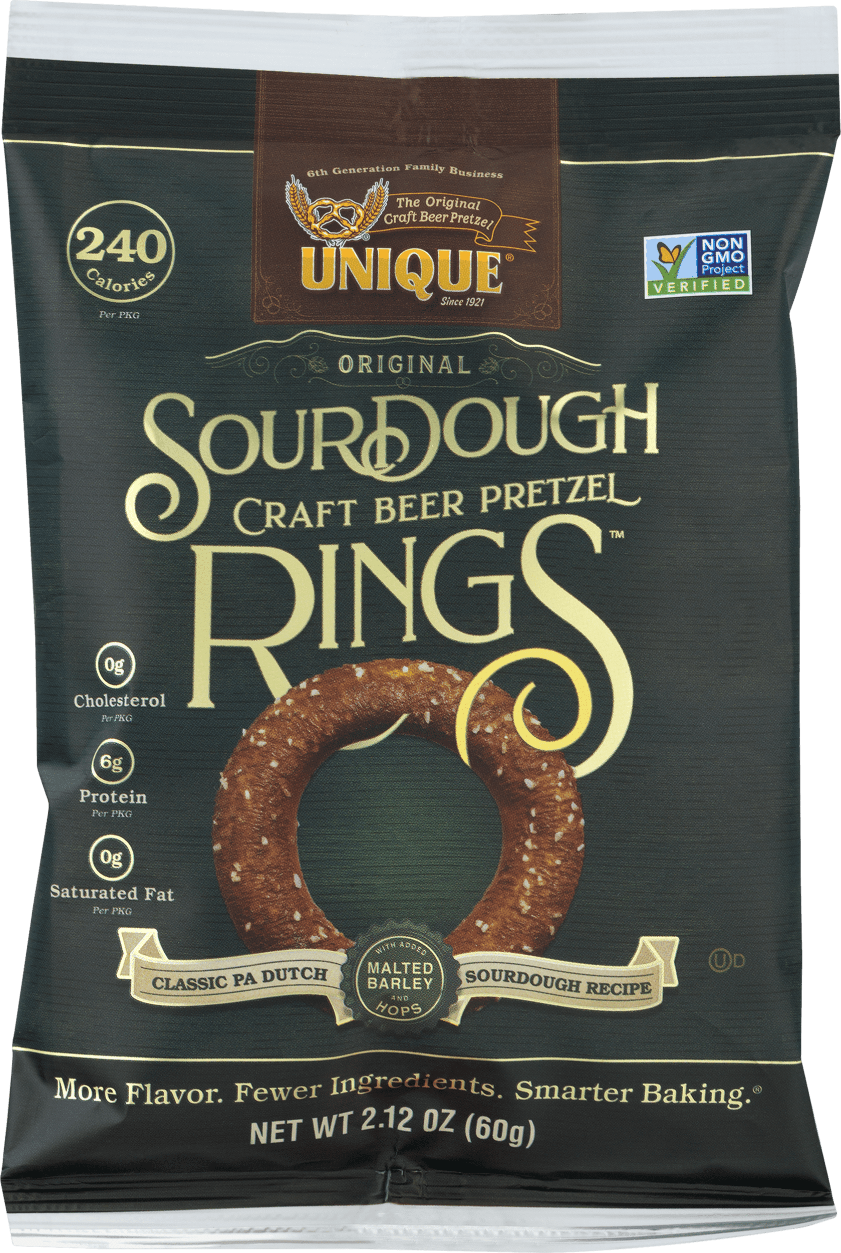 Unique Pretzels Sourdough Craft Beer Pretzel Rings, 2.12 oz, 24 count