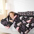 thumbnail image 4 of Castle Fairy Kawaii Cats Full Size Comforter Sets 3-Piece for Boys Girls,Love Heart Print Bedding Comforter Set,Cute Flowers Animal Lightweight Bedding Sets,Luxury Bedroom Decor,Reversible, 4 of 8