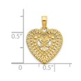 thumbnail image 2 of 14k Solid Yellow Gold Fancy Love Heart Pendant Necklace 14.27mm Wide 0.84mm Thick Pendant for Women, 2 of 2