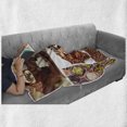 thumbnail image 6 of Coffee Soft Flannel Fleece Throw Blanket, Group of Chocolate Sweets Muffins Coffee Beans and Mugs Cappuccino Pastries, Cozy Plush for Indoor and Outdoor Use, 60" x 80", Multicolor, by Ambesonne, 6 of 6