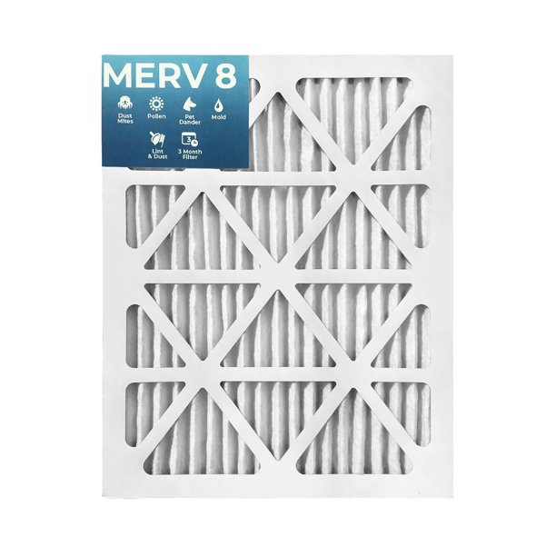 16x20x1 Merv 8 Pleated AC Furnace Air Filters. 12 Pack
