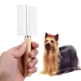 thumbnail image 4 of Cepillo de peine de cepillo de doble cara para mascotas de acero inoxidable para perros y gatos Sywqhk Libre de BPA, 4 of 7