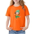 thumbnail image 2 of Blusas y camisas de manga corta con cuello redondo para niños Camiseta de verano de manga corta estampada para niñas Jersey elegante de cuello redondo para niñas Top de algodón para niños, 2 of 6
