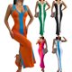 thumbnail image 5 of Txlixc Vestido largo de punto femenino bodycon, vestido midi de cuello V sin mangas Txlixc moda, 5 of 5