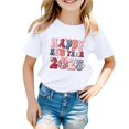 thumbnail image 1 of Toimothcn T-Shirts Filles Décontracté 2025 Bonne Année Lettre Imprimée Manches Courtes Col Rond Cool Respirant T-Shirt Confortable Usage Quotidien Filles 3-4 Ans, 1 of 4