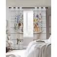 thumbnail image 4 of Spring Floral Animals Blackout Curtains for Bedroom Living Room Darkening Curtains 84 Inch Length 2 Panels Set Elegant Flowers Leaves Farmhouse Wooden Window Curtain Window Treatment Drapes 52"x84", 4 of 9