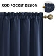 thumbnail image 4 of DWCN Navy Room Darkening Blackout Curtains - Thermal Insulated Privacy Energy Saving Window Curtain Drapes 52 x 63 inch Length, Set of 2 Bedroom Living Room Curtains, 4 of 5