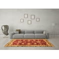 thumbnail image 3 of Ahgly Company Indoor Square Abstract Orange Modern Area Rugs, 7' Square, 3 of 4