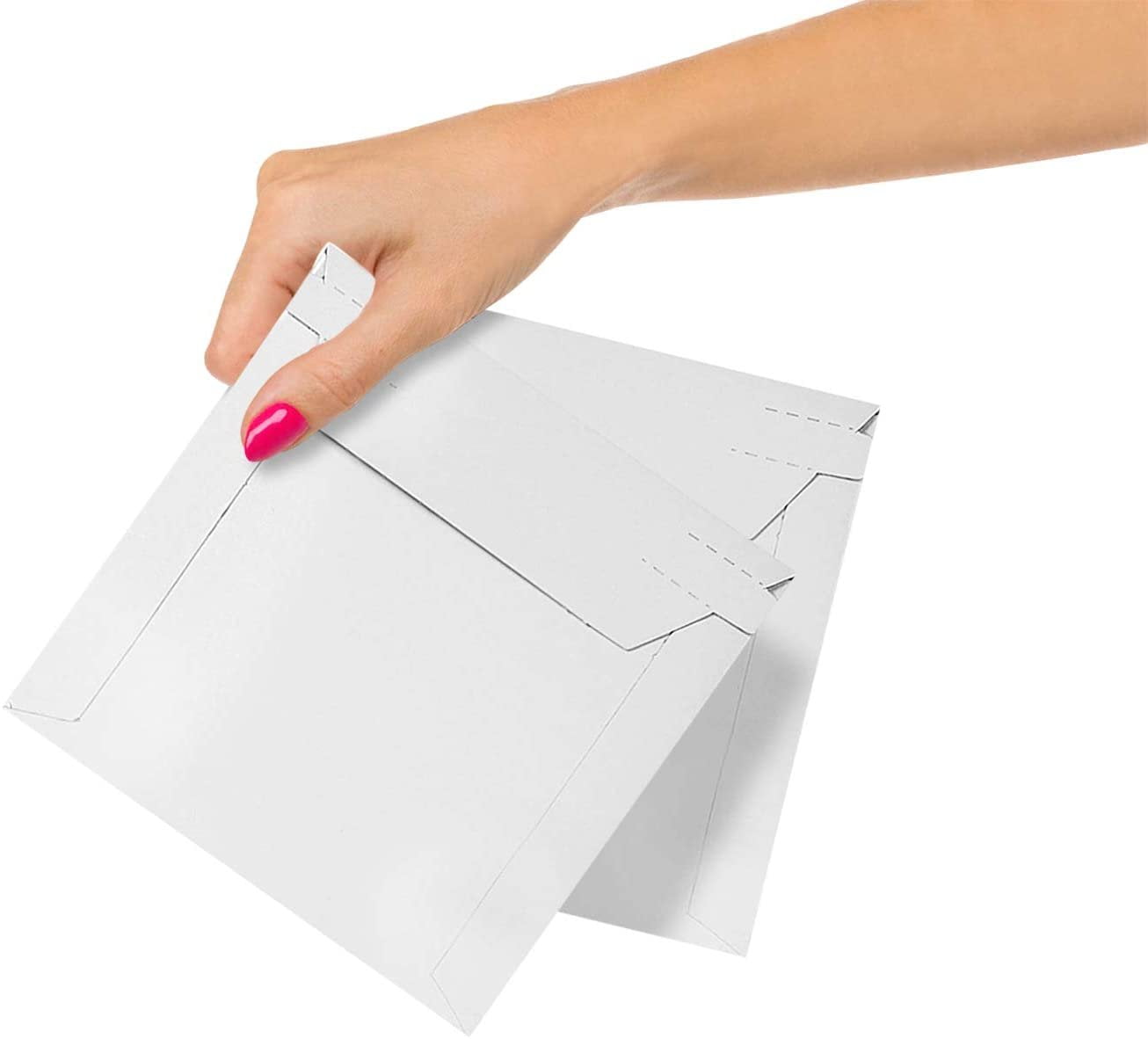 AMZ Supply White Rigid Mailers 6x6 Paperboard Photo Document Envelopes