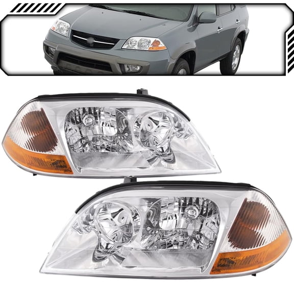 EPIC LIGHTING OE Style Halogen Headlights Assembly Replacement for ACURA 01-03 MDX [ AC2518103 AC2519103 33151S3VA01 33101S3VA01 ] Pair