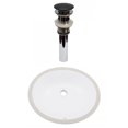 thumbnail image 1 of American Imaginations 16.5-in. W CUPC Oval Bathroom Undermount Sink Set In White - Black Hardware - Overflow Drain Incl. AI-31777, 1 of 7
