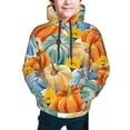 thumbnail image 5 of Kll Unisex Kids Boys Girls Hooded Pocket Pullover Hoodies-Pumpkins Sunflowers, 5 of 9
