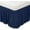 Luxe Navy Blue, variant on Mocassi 1-Piece Pom-Pom Bed Skirt 16inch Drop, 1500 Thread Count Quality, Wrap Around Elastic for Easy Application, Wrinkle Resistant, Queen/King, Luxe Navy Blue