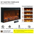thumbnail image 5 of T4TREAM 70" Electric Fireplace TV Stand for 80" TV, Farmhouse Entertainment Center with Storage for Living Room in Brown, 5 of 7