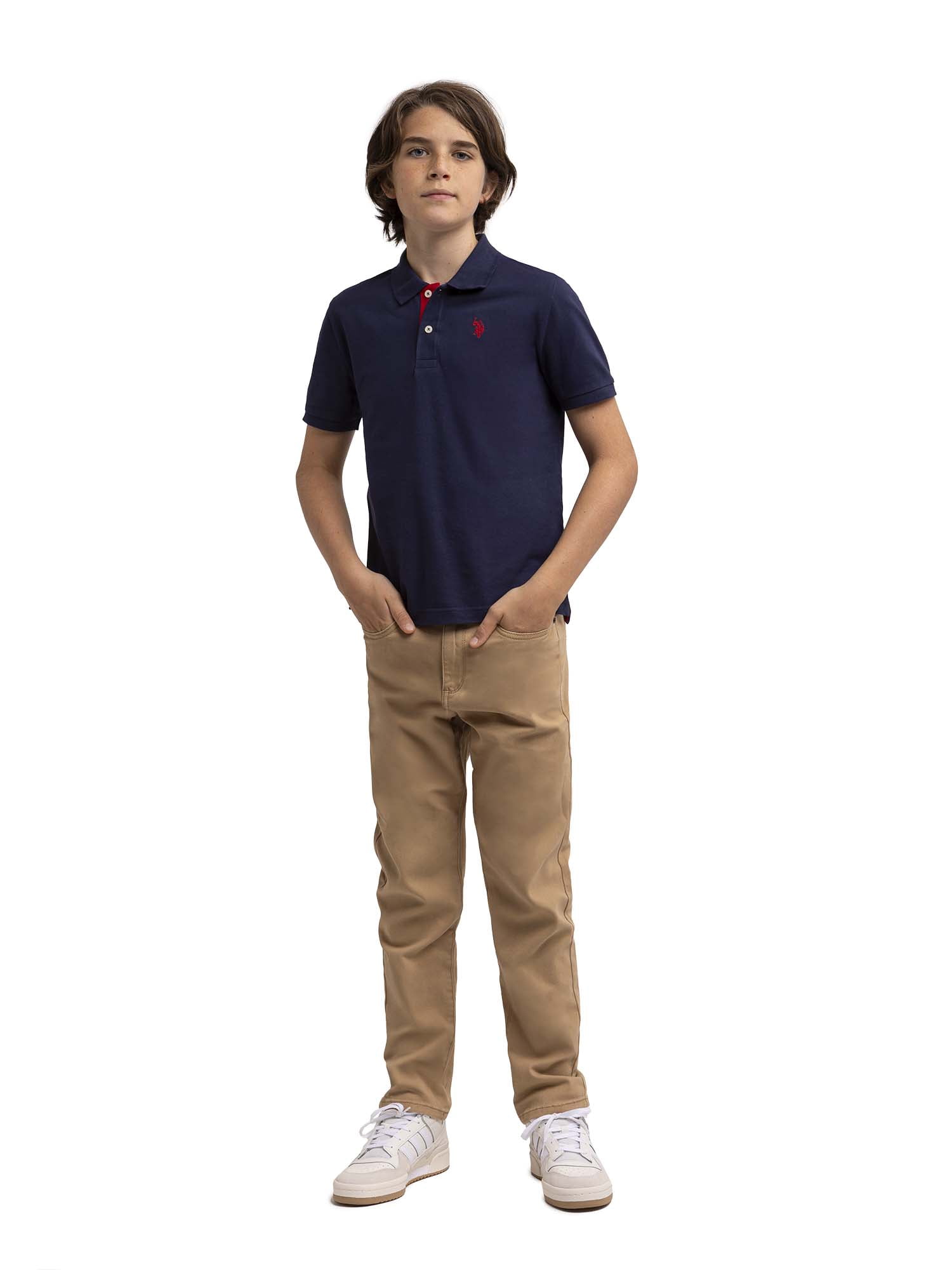 U.S. Polo Assn. Boys Pique Polo Shirt, 2-Pack, Sizes 4-18