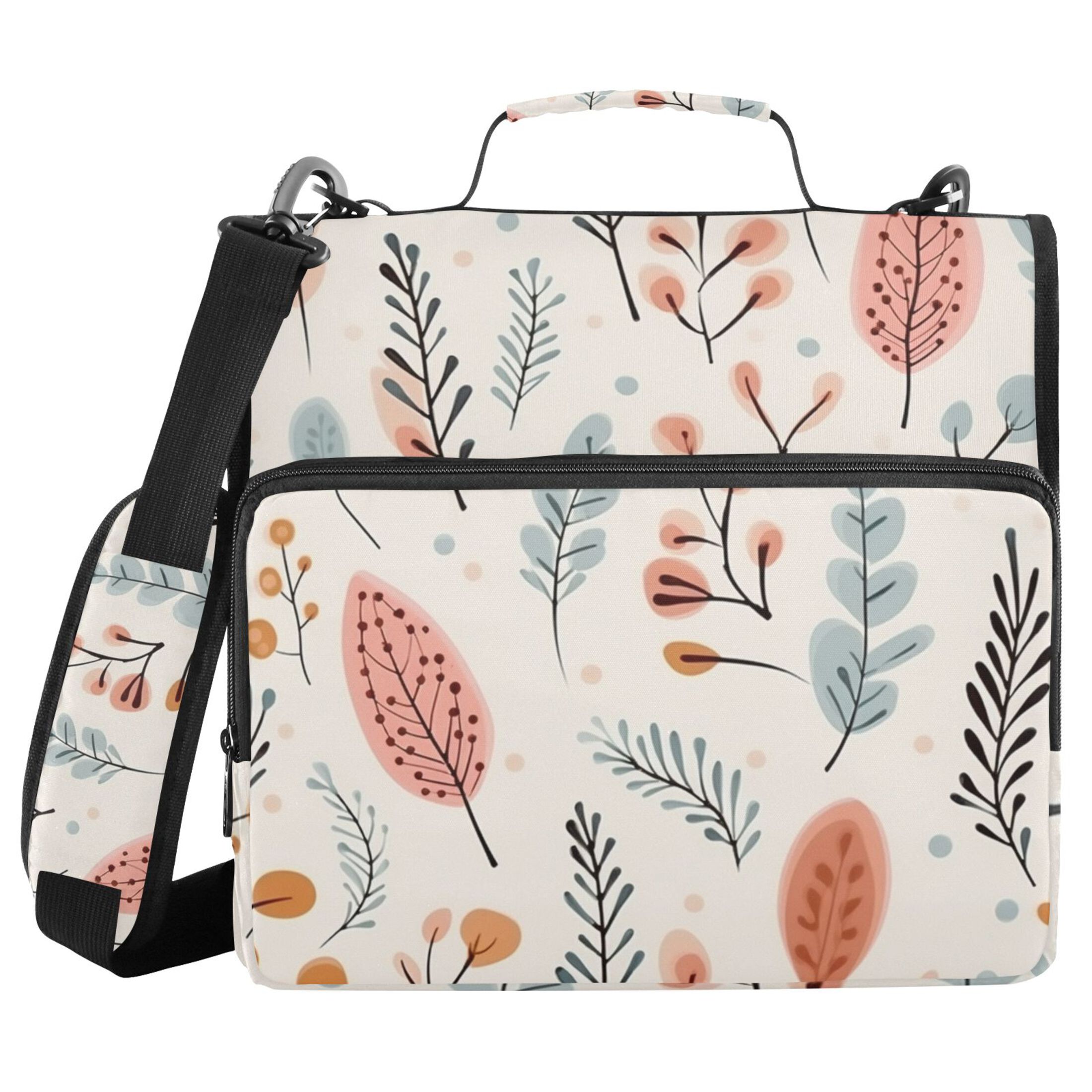 ALAZA Zipper Binder Leaves 3 Ring Trapper Keeper File Folder Organizer Bag