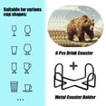 thumbnail image 2 of Bahomeck Drink Coasters Set Of 6 With Holder Grizzly Bear In The Desert Water Absorbent Ceramic Coasters Tabletop Protection,Suitable For Various Cup,Home Decor, 2 of 4