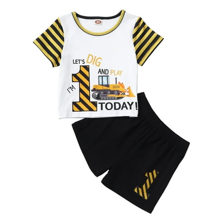 

MIHOLL Baby Boy Short-Sleeve T-Shirt and Shorts Outfit Set 2-Piece Size 3-18M